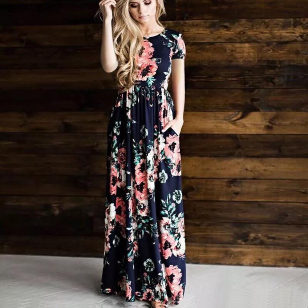 Floral Navy Blue Maxi